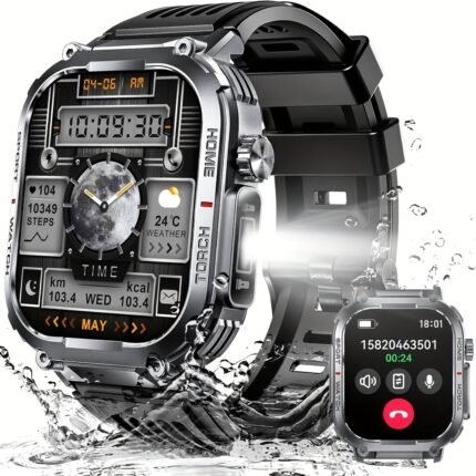 Smart Watch for Men Women(Answer/Maker Calls), Sports Watches for iPhone Android, 100+ Sport Modes Fitness Tracker, Waterproof, Rugged Smartwatch with Sleep Monitor Activity Tracker, Gifts for Camping Hiking Lovers