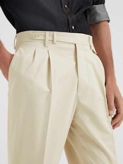 Men's Light Business Formal Pants - High-Waisted Straight-Leg Office Trousers with Button Closure, Wrinkle-Resistant Machine-Washable Fabric, Solid Color for Spring/Autumn Seasons, High Waisted Pants, Professional Attire, Crease Resistant Fabric