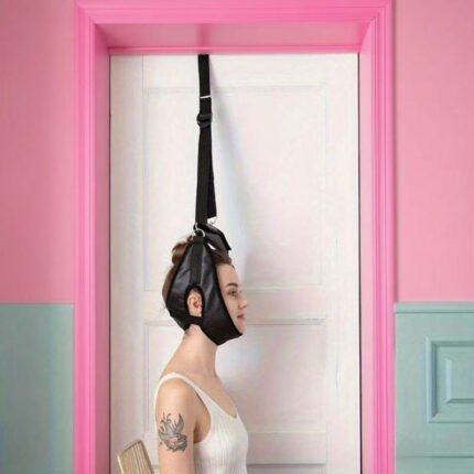 Portable Door Suspension Home Cervical Spine Traction Strap, Neck Sling Neck Stretch Fixator, Neck Guard Manual Neck and Shoulder Traction Strap, Stretch Strap with Handle, Fixation Strap with Handle, ideal for spinal alignment and relaxation without, Manual Neck Stretcher, Ergonomic Design, Handheld Traction Device, Durable Fabric Strap, Comfortable Padding, Cervical Traction Device, Spinal Decompression Strap, Office Workers, Home Users, Without Battery