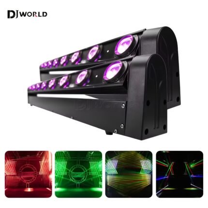2pcs/SET 8X12W LED Beam Bar Moving Head Light 9/38DMX Hot Wheel Infinite Rotating RGBW 4IN1 Running Effect Professional For DJ Disco KTV Party Stage