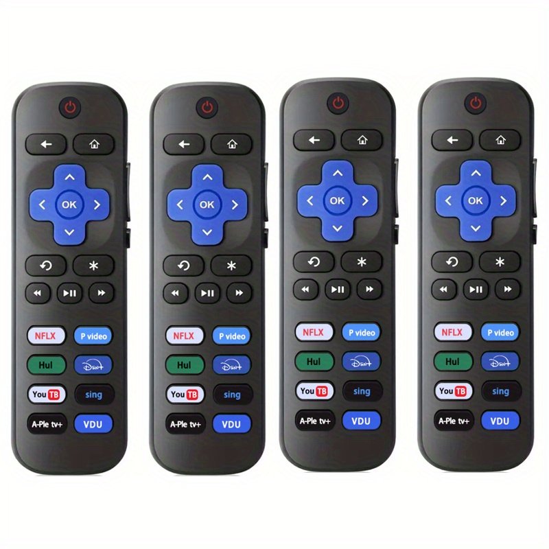 24c3206b86ad48ceadee95e2bd3737c3-goods.jpeg 1pc/2pcs/4pcs for Roku Remote Control, Infrared Connectivity, Battery Powered, Compatible with 18 Roku Devices, Easy Setup, No Battery Included - Image 1