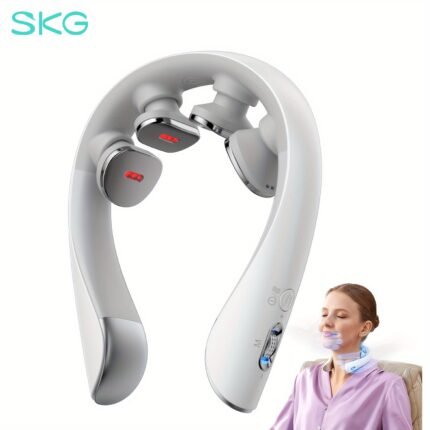 SKG 4-in-1 Electric Neck Massager with Heat & Vibration, 4D Deep Tissue Muscle Relaxer, Portable Cordless Personal Massager with App Control, Design for Women & Men, Ideal Gift for &, K5-3 Pro Model, Durable Plastic Construction, Ideal for Neck, Shoulders, Back, Hips & Lower Back, Compact & Lightweight for Home or Travel Use, Neck And Shoulder Massager, Massager For Body, Lower Back Massager, Neck Massager Neck Shoulder, Body Massage Machine, Shoulder And Neck Massager,