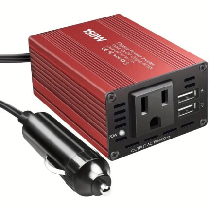 1pc 150W Car Power Inverter - Compact DC 12V to AC 110V Converter with Fast 3.1A Dual USB Charging, Cigarette Lighter Adapter for Convenient Travel, Charging Phone, iPad, and Other Devices on the Go