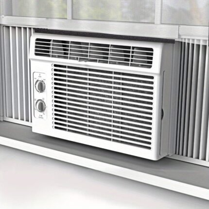 2 Rolls Air Conditioner Window Seal Kit - 1"x1" High-Resilient NBR/PVC Foam Insulation Weather Stripping, Noise Reducing, Air Leak Proof, No Glue Adhesive-Free, Black (13ft Total, 6.5ft Each Roll) - All-Season AC Unit & Window Door Insulation, Easy Cut-to-Fit Design