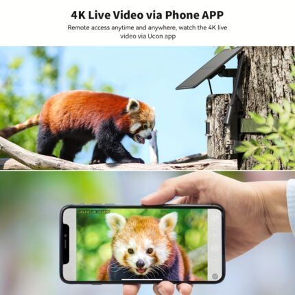 4pcs 4G LTE Solar Cellular Trail Camera, 4K Remote Real-time Viewing, HD Night Vision, Built-in SIM Card, Hunting Camera Suitable For Use In Remote Areas Without WiFi Signal, Multi-combination 1pc.