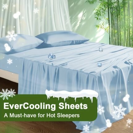 4pcs Cooling Bamboo Queen Bed Sheet Set - Silky Soft, Lightweight And Breathable, Deep Pocket 16" Fitted Sheet, Flat Sheet And 2 Pillowcases, Machine Washable And Breathable Summer Bedding