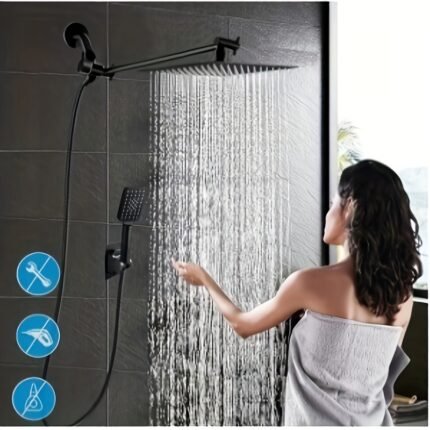 Shower Head, 8 "high Pressure Shower Head, 3 Mode Handheld Shower Combination, 11" Extended Arms, Leak-proof Square Shower Head, 78 "hose/bracket