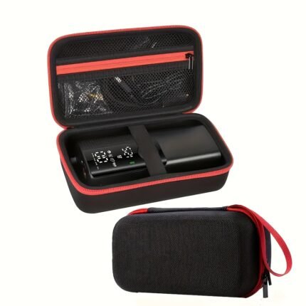 Car Emergency Jump Starter Storage Bag, Hard-Shell Cable Organizer - Portable Accessory Storage Box with Customizable Compartments, Suitable for Chargers, Cables, Bank Cards, And Tools, Featuring a Secure Strap.