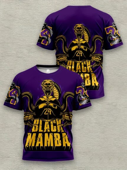 Men'S Black Mamba 3D Print T-Shirt - Casual Crew Neck, Stretchy Fabric, Regular Fit, Graphic Design with Snake & Skull Design, Casual Wear|Bold Graphic Tee|Comfortable Fit