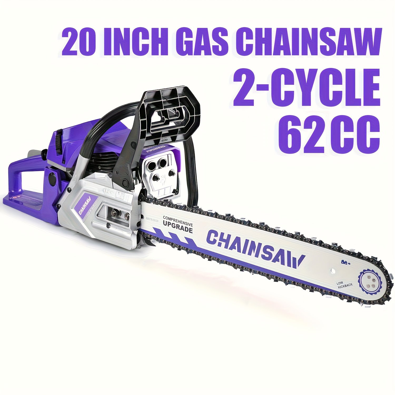 308d3bae-11cc-4d53-ad04-56b067afb9da-1.jpg 62cc 3.0HP Gas Chainsaw | 20 Inch Heavy-Duty Cordless Petrol Chainsaw For Forestry/Wood Cutting | 2-Cycle Professional Chainsaw For Garden/Farm/Yard |It'S The Best Halloween Gift For My Husband And Father - Image 1