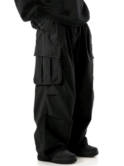 [Men's Cargo Pants] Men's Minimalist Cargo Pants - Loose Fit Straight-Leg Outdoor Streetwear with Multiple Pockets, All-Season Durable Fabric for Hiking, Casual & Urban Adventures, Hiking Pants, Hiking Attire, Sporty Style, Nonstretch Material