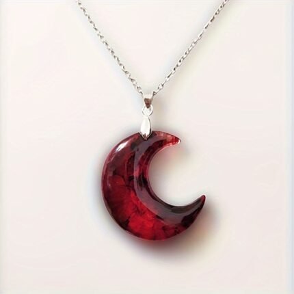 Creative Moon-Shaped Synthetic Pendant Necklace for Party, Evening Wear, Daily Outfits, and Holiday Gifts
