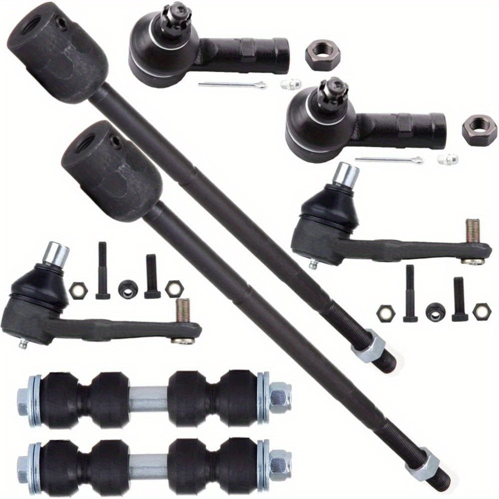 31289f3d3f4a4f33b8cd3fabb6febdd0-goods.jpeg SCITOO 8pcs Front Suspension Kit Inner Outer Tie Rod End Sway Bar End Link Lower Ball Joint Replacement for 1997-2003 for Ford Escort 1997-1999 for MERCURY Tracer - Image 1