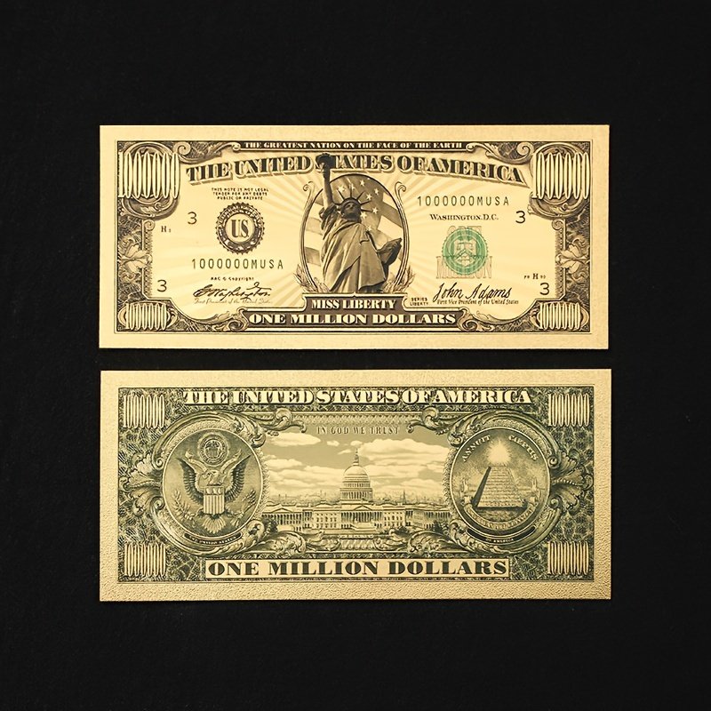 328286fe-f0fe-4ad6-a872-6e6d5b272311.jpg 3pcs Statue of Liberty Golden Foil Replica Dollars - Durable PET Material, Ideal for Halloween, Harvest Festival & Thanksgiving Decorations, Halloween Decorations - Image 1