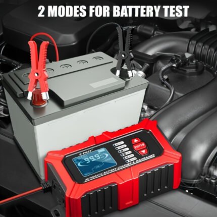 12V 6A Smart Fast Charger with Dual Pulse Repair & LCD Screen - Auto-Temperature Compensation for AGM/GEL Batteries, Overcharge/Fireproof Protection, Universal for Cars/Trucks/Boats/ATV/Lawn Mowers