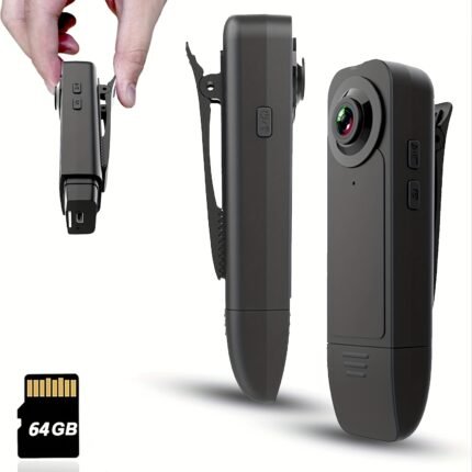 Body Camera, 1080P 64GB Body Camera with Upgraded Clip, Wearable Camera with Motion Detection and Night Vision, Suitable for Proof of Work, Delivery, Outdoor Travel, Personal Use