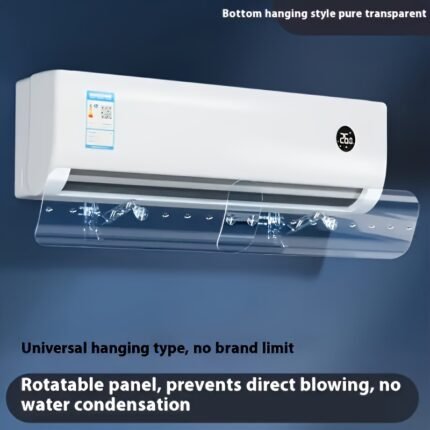 1pc Wall-Mounted Air Conditioner with 360° Adjustable Deflector - No Electricity Needed, Energy-Saving Cooling Solution for Home and Office, Stylish White Design, Durable Plastic Structure