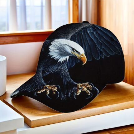 1pc Baseball Cap with Majestic Eagle in Flight - Adjustable Strap, Lightweight Foldable Hat for Outdoor Sports, Hiking, Casual - Unisex Duckbill Cap for Men & Women (Machine Washable) - Bold Eagle Graphic Design, Hiking Gear, Stylish Headwear, Detailed Illustration, Travel Accessory, Fashionable Headwear, Highquality Print, Sports Lovers