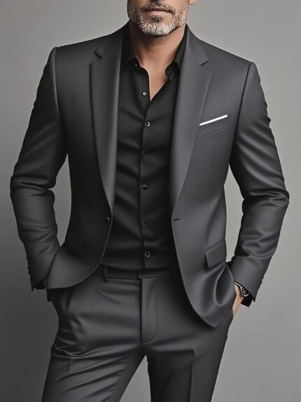 Men'S Formal Suit Two-Piece Set, Single Button Blazer and Pants, Suitable for Interviews, Business Professional Occasions, and Daily Casual Parties