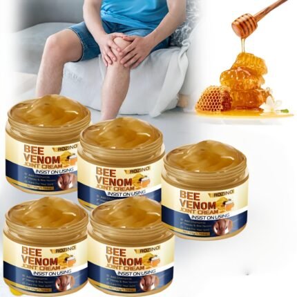 5pcs Professional-Grade Bee Venom & Turmeric Joint Cream with Glycerin - Fast-Acting Relief, Deep Hydration for Smooth Joints, Non-Greasy Formula, Safe & Natural Ingredients, Pre & Post Workout Care for All Light Beige Types, Natural Ingredient Design, Joint Hydration, Sleek Packaging, Glycerin Enriched