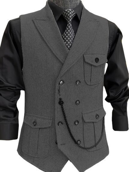 Men'S Vintage Suit Vest Business Commuter Party Banquet Wedding Best Man