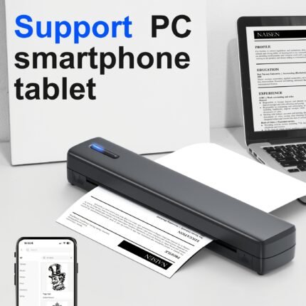 Portable Thermal Printer - Wireless Mobile Printer with Wireless, -Powered, Compatible with iPhone,, Laptop - Compact & Lightweight (1.17lbs) for Travel, Office, On-the-Go - A4/Letter Size Printing, Thermal Paper Only - Ideal for Business, Tattoo, Receipts, Labels - Compatible with Smartphones & Tablets, Thermal Printer Portable, Printer For Phone, Mini Thermal Printer, Portable Printer For Phone