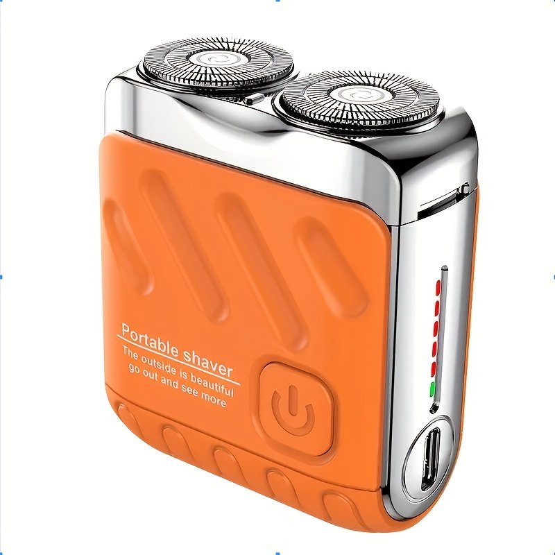 38da195b-370b-4407-a782-27cdc2fdf013.jpg Electric portable double blade floating electric shaver for men, mini version, the best choice for Christmas gifts, four colors to choose from, clean shaving, USB charging - Image 1