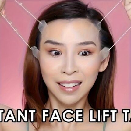 18pcs Face Invisible Lifting Tape Set, Facial Training With Hypoallergenic Clear Lifting Patch With 4 Adjustable Elastic Straightening