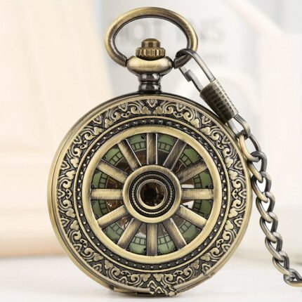 New Arrival Mechanical Pocket Watch Skeleton Vintage Luminous Pocket Watch Roman Numberals Dial Pocket Watch
