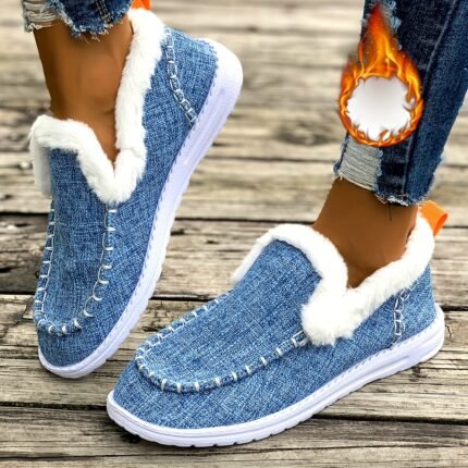 Winter Women'S Plush Casual Slip-On Warm Shoes.