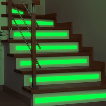 Glow-in-the-Dark Stair Treads and Door Frame Decals, Self-Adhesive Removable PVC Wall Stickers for Home Decor, 1.57*39.37inch Roll - JDX12000-YX, Background Wall, Window Frame, Wall Painting