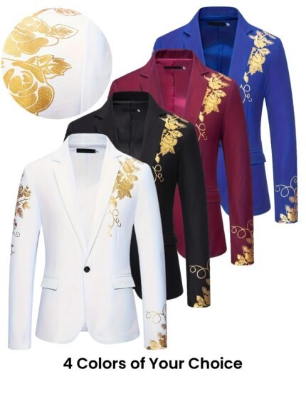 Foreign Trade Men's Golden-Stamped Business Suit Jacket