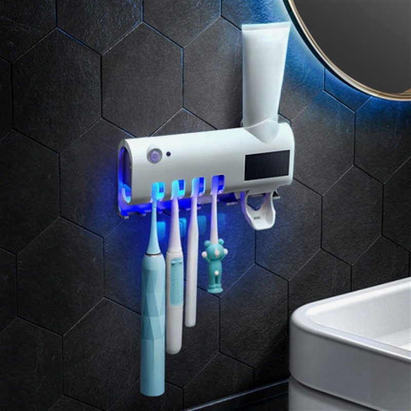 3e8f53e26a65432199bb89bae388a0d0-goods.jpeg Space-Saving Smart Toothbrush Holder & Automatic Toothpaste Dispenser - USB Rechargeable Wall-Mounted with 9 Card Slots, Durable Plastic Bathroom Organizer for Family Bathrooms, Toothbrush Holder Wall Mounted, Sleek Design, Sturdy Construction, Organized Households, Compact Storage, Longlasting Material, Home Organization - Image 1
