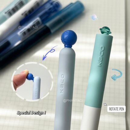 6-Pack Creative Click Ballpoint Pens 0.5mm & 0.45mm Minimalist Gel Pen Quick-Dry Office Signature Black