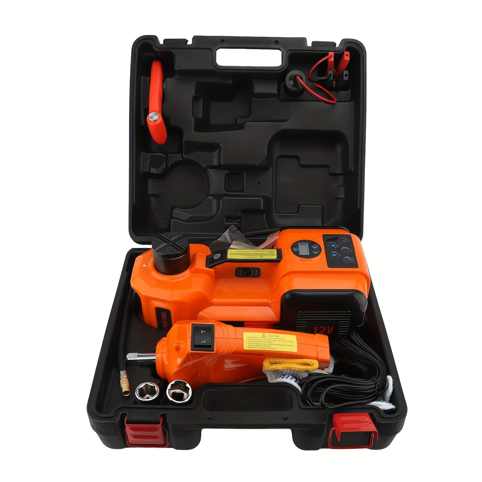 3f47e515-4a24-4027-b8ff-c417084e3bee.jpg 5Ton 12V DC Automotive Car Electric Hydraulic Floor Jack for Garage And Emergency Car Floor Jack Kit with Wrench And Digital Display (Lifting Range: 5.3-14.2in/ 6.1-17.7in/ 9.3-20.9in) - Image 1