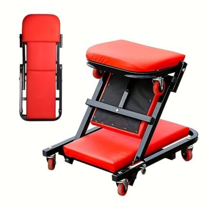 2-in-1 Folding Dual-purpose Car Maintenance Seat, Lift Platform, Outdoor, Car Maintenance Crawling Seat, Z-shaped Crawling Seat, Tool Seat That Can Be Placed, Adjustable Rolling Folding Car Track Group, 6 Wheels, Car Maintenance