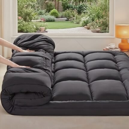 Extra Thick Mattress Topper, Cooling Overfilled Down Alternative Pillow Top, Baffle Box Design, Fits 8-21 Inch Deep Pocket, Plush & Support, Machine Washable