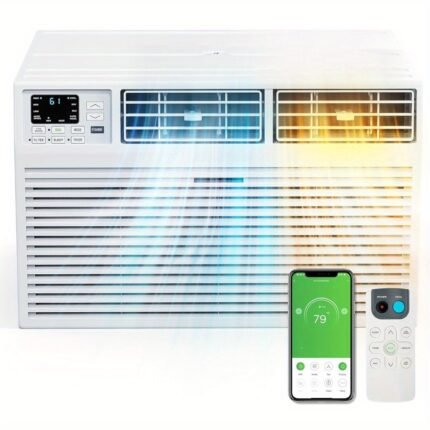 8000 BTU Window Air Conditioner with Heat, Window AC Unit & Heater Combo with APP & Voice Smart Control, Timer Function & Easy Installation Kit, White