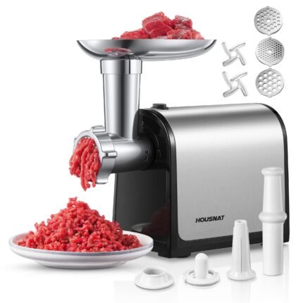 Powerful Electric Meat Grinder With Versatile Accessories, Ideal For Home Kitchen Use, Made Of Durable Stainless Steel