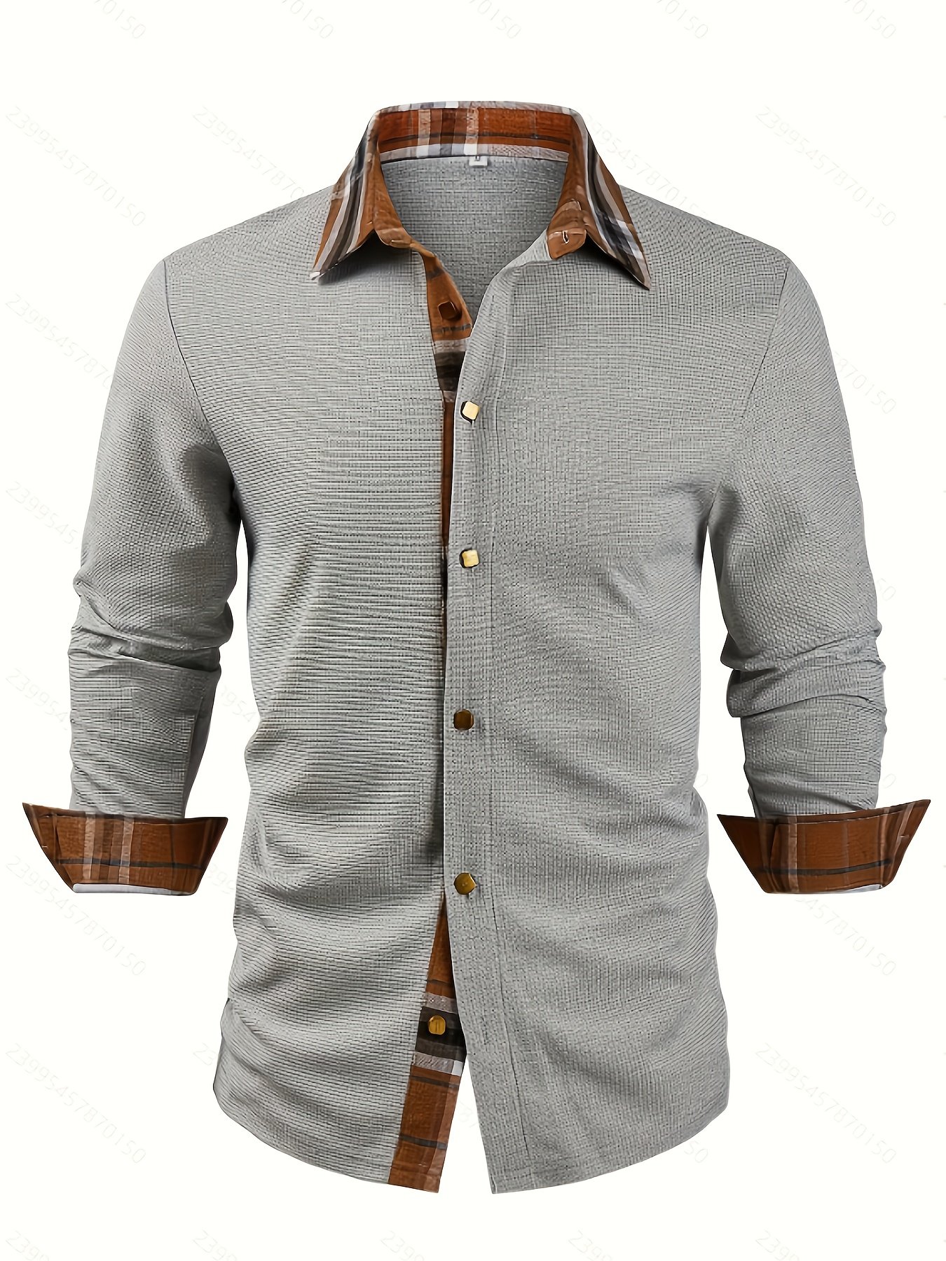 41a9619a-45e2-4521-9263-aa4d89099a54.jpg Men's Textured Waffle Knit Button-Up Long Sleeve Outdoor Casual Shirt, Breathable Fabric, Machine Washable, Suitable for Outdoors, Festivals & Office Wear, Multi-Purpose Clothing, Quality Material, Lightweight, Durable Structure, Trendy Men's Fashion - Image 1