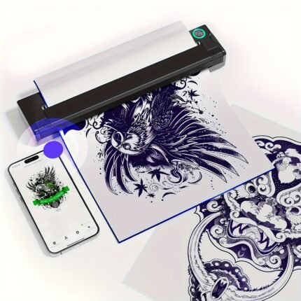 40 Sheets Tattoo Transfer Paper with High-Visibility Purple Dye - A4 Size (8.27x11.7in), Compatible with Smartphones/Tablets - for Professional Tattoo Artists, Home Studios, Beginners - Durable Stencil Sheets for Permanent Body Art Designs, Artist Supplies, Easytosee Design, Versatile Compatibility