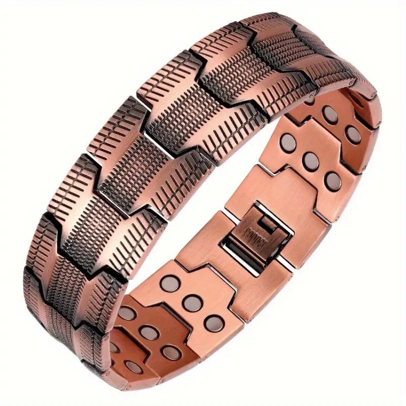 42146bb85520401f89161efee00842a9-goods.jpeg 1pc Men'S Magnetic Bracelet with 3 Rows of Neodymium Magnets - Adjustable Length, Ultra-Strong Magnetic Jewelry, Pure Copper Construction, Magnetic Bracelet for Everyday & Formal Wear - Ideal Christmas Gift for Men, Magnetic Jewelry, Sleek Metallic Finish, Durable Metal Band, Stylish Accessory, Highquality Magnets, Professional Men - Image 1