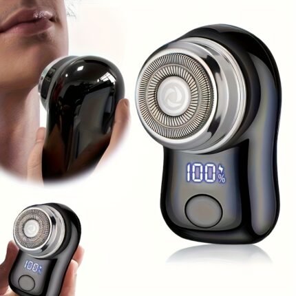1pc USB Rechargeable Men'S Electric Shaver, Fast Charging, Stainless Steel Spiral Blade, 30-45 Minutes Working Time, Non-Washable - Good for Travel And Gifts, Blue/Black