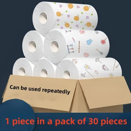 30pcs/Roll of Multi-Purpose Kitchen Towels - Washable, Reusable, Oil-Free, Non-Stick Grease Removal, Ideal for Kitchen, Bathroom, Bedroom - Versatile Household Cleaning Cloths, Kitchen Towels