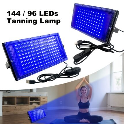 144/96/50 LEDs tanning lamp with a wavelength range of 460-480nm, Light Beige care, indoor tanning,, Beauty Treatment, Light Beige Care Tanning, Sleek Design, Compact Tanning Device, Safe Tanning Technology, Energyefficient Lamp, Adjustable Tanning, Uvfree Tanning, Tanning Professionals, Selfcare Routine