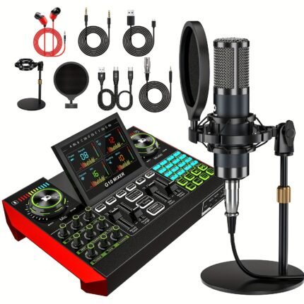 New Tenlamp G10-P15 Mic Mixer Set podcast Influencer KOL singing gaming DJ Mixing Station Controller Equipment studio Professional recording Electronic Music Power Conditioner karaoke machine Available Dynamic Condenser microphone Portable microfono