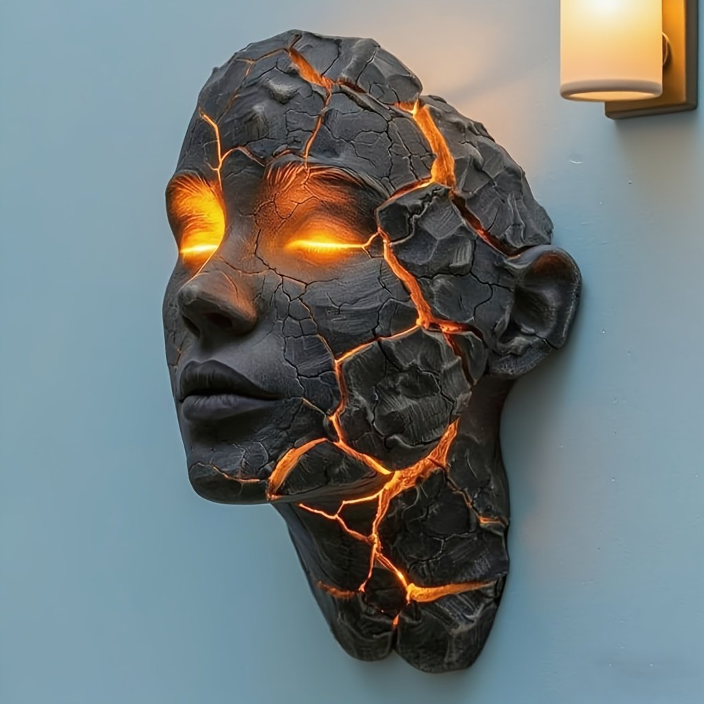 479fc1e5-caed-4757-b54d-fbc7df4dbc2f.jpg Halloween Decoration Fashionable Cracked Soul Wall Light, Stylish 3D Illusion LED Wall Light, Shattered Glass Effect Sconce for Bedroom, Living Room, Bar, Cafe- & Easy to Install, Bar Lighting, Cafe Ambiance, Modern Lighting, Fantasy Theme, LED Lighting, Durable Plastic, Decorative Sconce, Ambient Light, Bar Owners, Cafe Operators, No Batter Required, Accommodating Sculpture for Lighting, Wireless Decor Wall Lights, Large LED Lights Wall Decor Funny for Bedroom Living Room Normstudio - Image 1