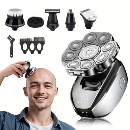 Head Shavers for Bald Men Haircut Travel Hair Clippers Head Shaver Electric Razor for Men, Wet Dry 9D LED Display Electric Rechargeable Head Shaving Kit with USB Charge Father's Day Gift