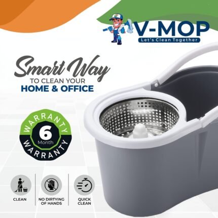 EasyWring Spin Mop and Bucket Set with Soap Dispenser - 360° Rotating System, Includes 2 Microfiber Mop Heads & Adjustable 61" Stainless Steel Handle, Ideal for Efficient Floor Cleaning (20QT)