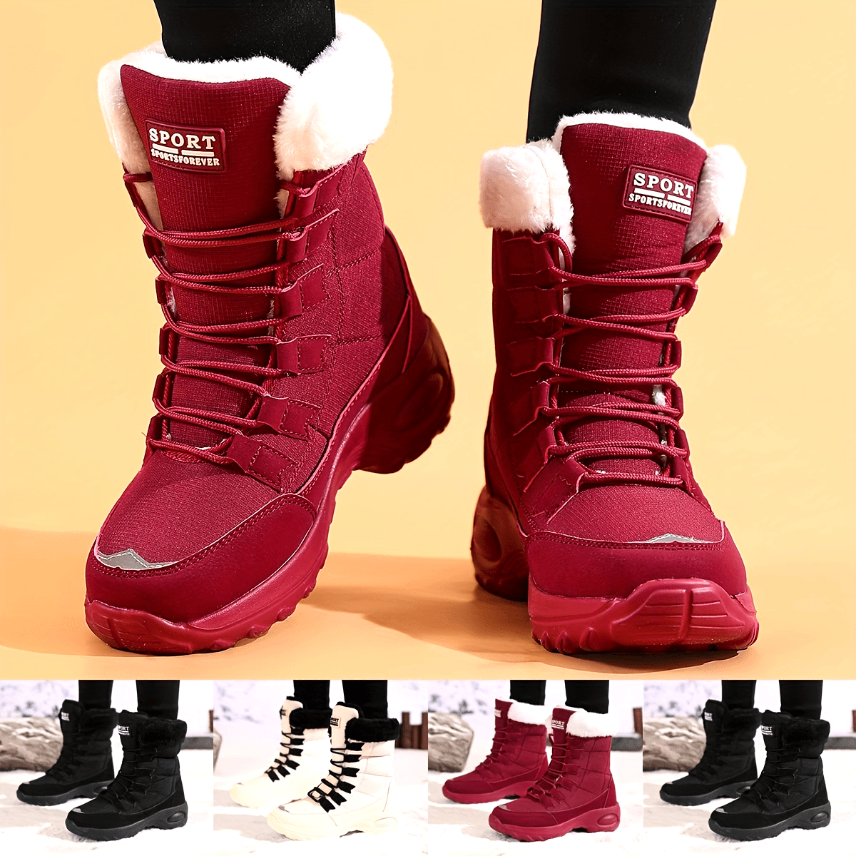 4910bc3712ad714d8d462c607cc23b4f_xYmyYUIHrM4Zm.png Mr.Modars Women's Burgundy Winter Snow Boots with Plush Corduroy & PU/Rubber Sole - Round Toe, Lace-Up nkle Boots for Ice, Snow, Cold Weather - Cozy Corduroy Collar, European Style (vailable in Burgundy//Black/White), Winter Boots For Women, Ladies Winter Boots, Mens Winter Boots, Botas De Invierno Para Mujer, Bottes De Neige, Bottes Hiver, Bottes De Neige Femme, Fluffy Boots, Womans Winter Boots, Snowboots, Women Snow Boots, Woman Winter Boots, Womens Boots Winter, Winter - Image 1